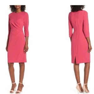 Eliza J Pleat Waist Sheath Dress, New with Tags, Size 6, Pink